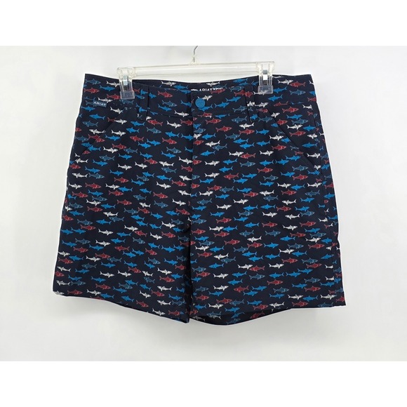 Ariat Other - Ariat Mens Size 32 AriatTek Shark Print Navy Blue Performance Stretch Shorts